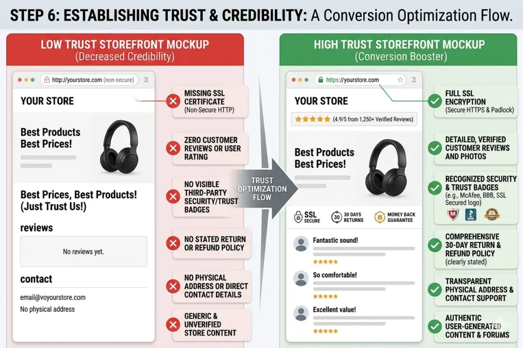 lack of trust signals