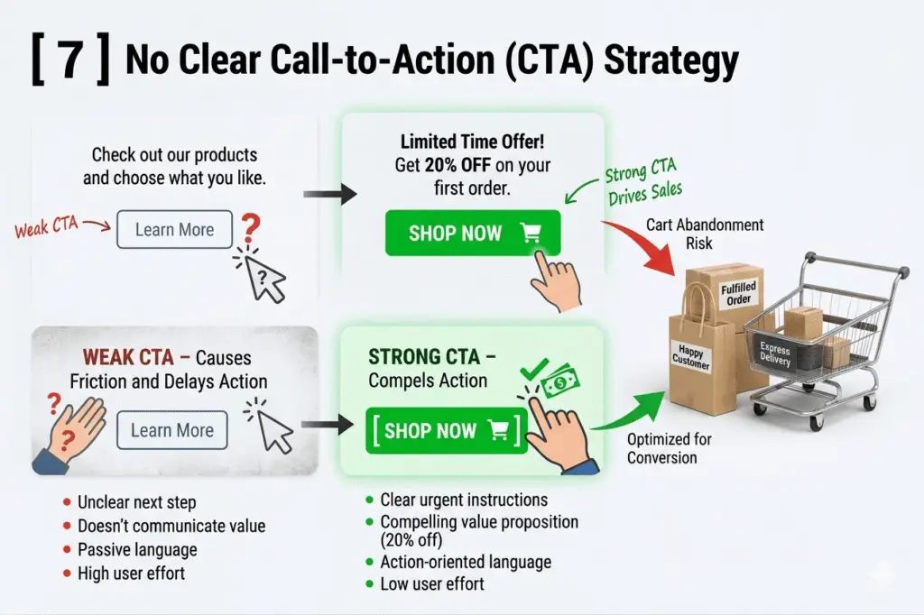 no clear call to action (cta)
